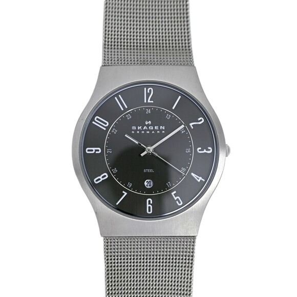 Skagen Men's 36mm Grey Dial Mesh Bracelet Quartz Watch 233XLSSM - Picture 1 of 9